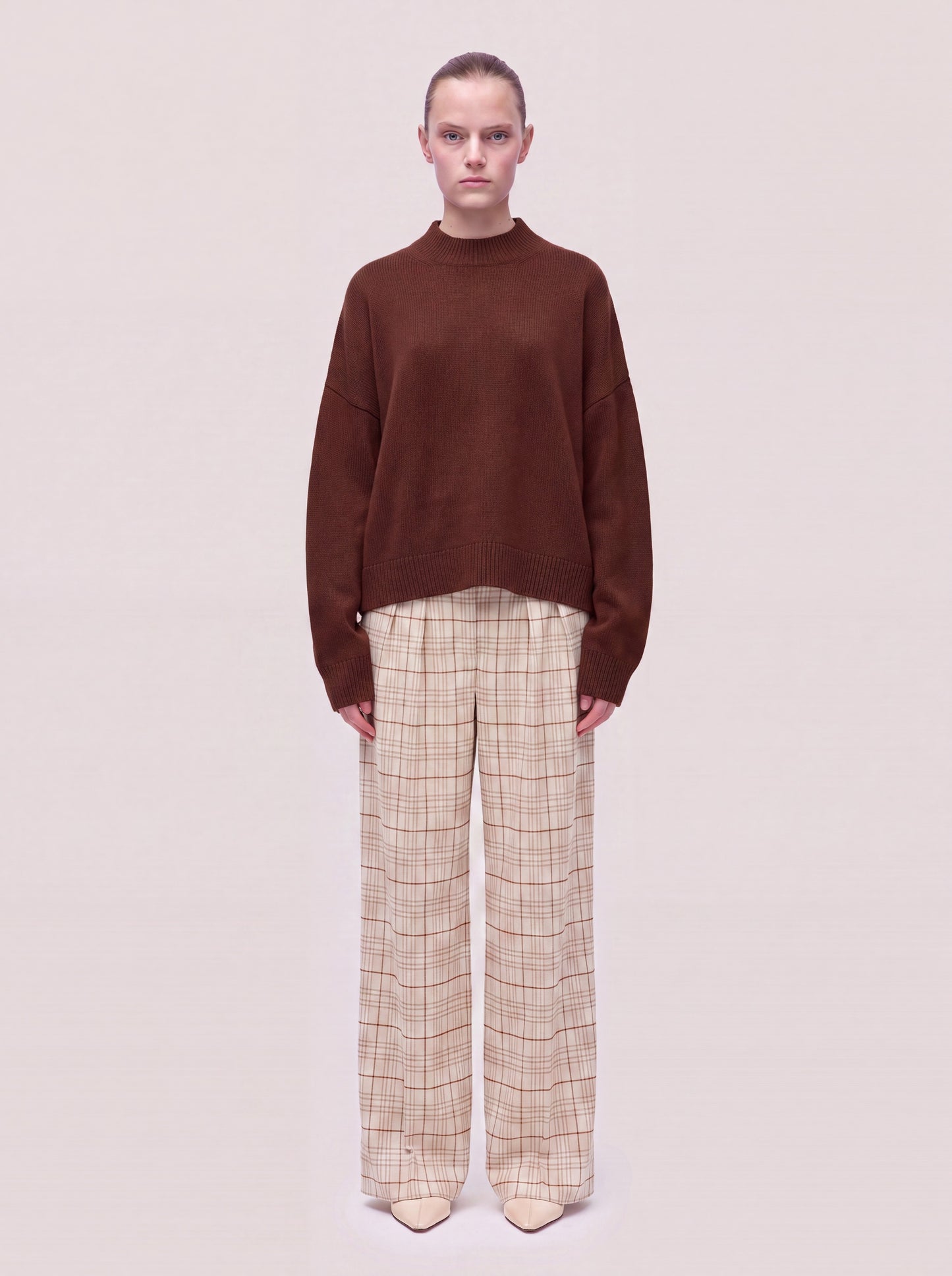 Maglia girocollo in Essential Cashmere noce 260a80_fw26-3_492noc 74727394509126