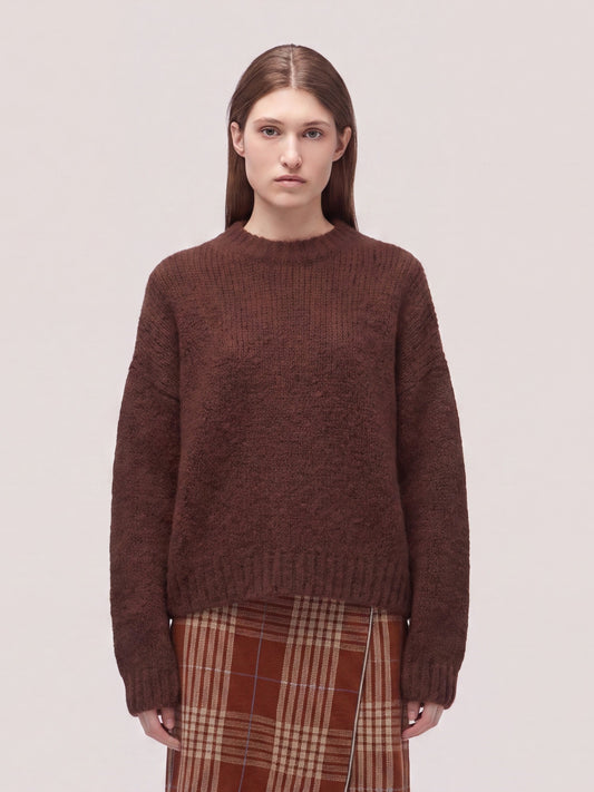 Maglia girocollo  in Cocooning cashmere - Maglia girocollo  in Cocooning cashmere alt - 002