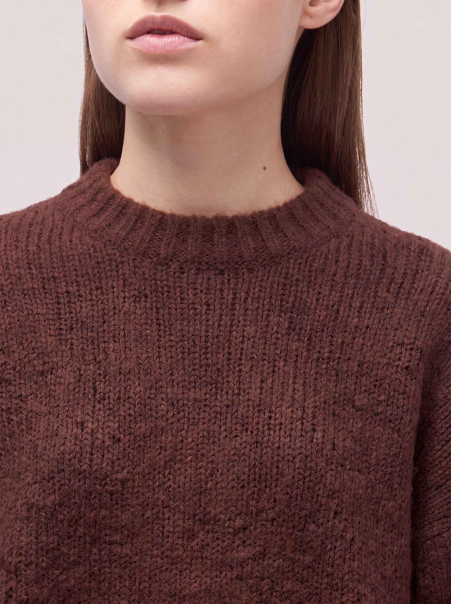 Maglia girocollo  in Cocooning cashmere noce 260b00_fw26-2_492noc 74729545531718