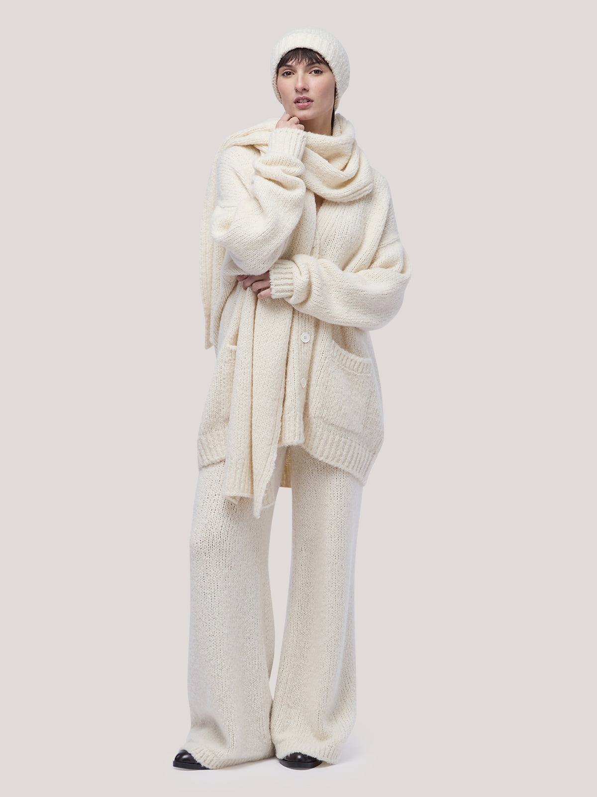 Sciarpa cocooning bianco 26k325_fw26-2_217bia 77323501699398