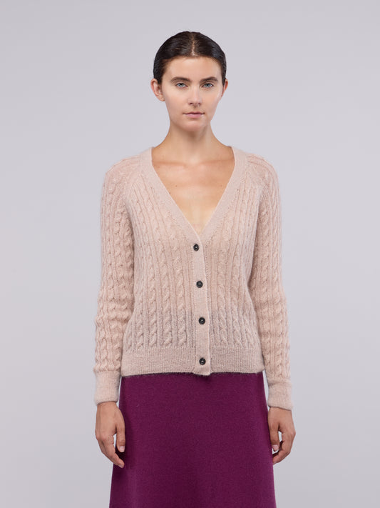 Soft mohair cable knit cardigan pietra 260n26_n_fw26-5_d90pie