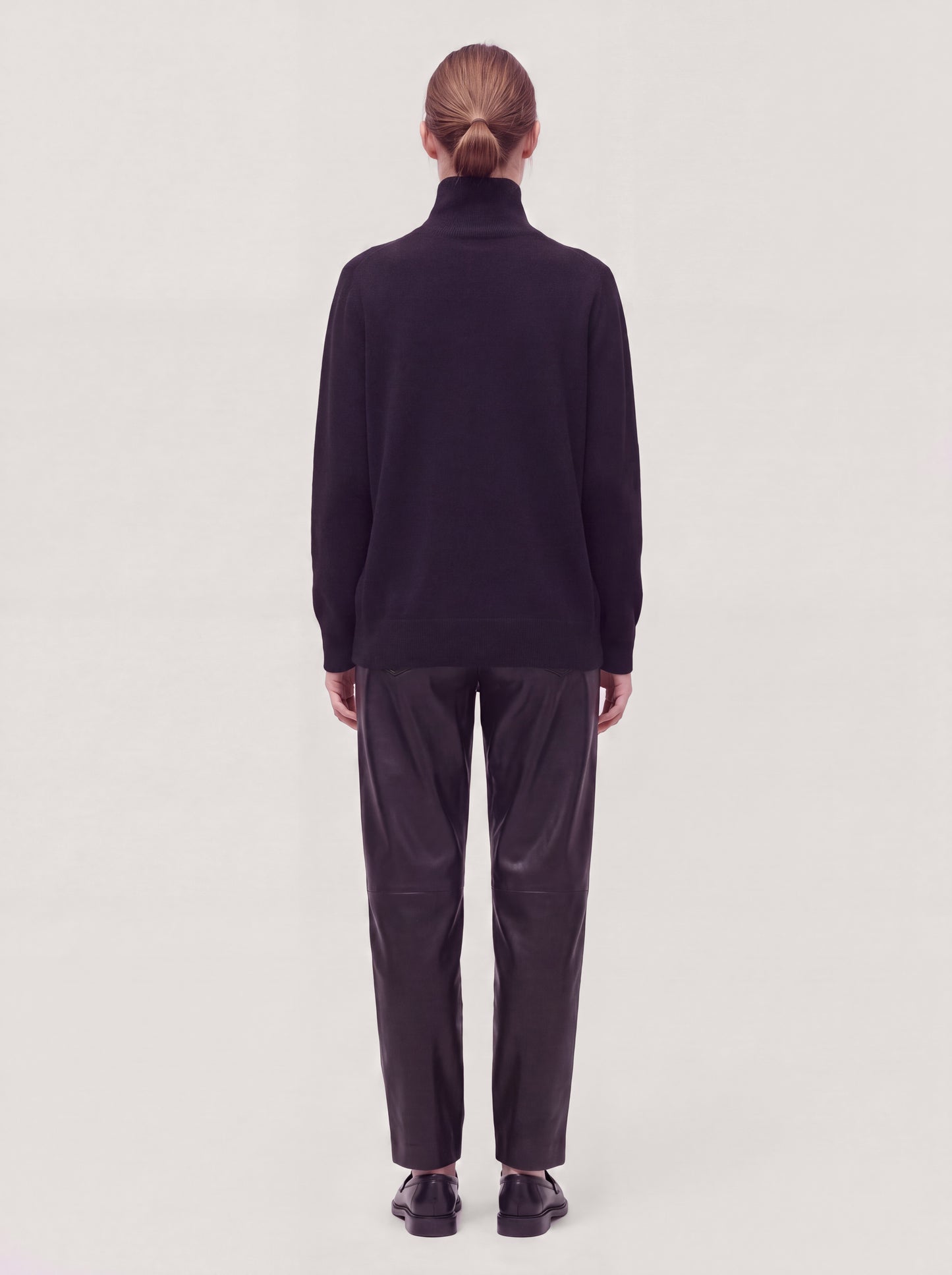 Long-sleeved saddle-shoulder mock-neck in Milano stitch black 260r10_fw26-7_096bla 75188686291270