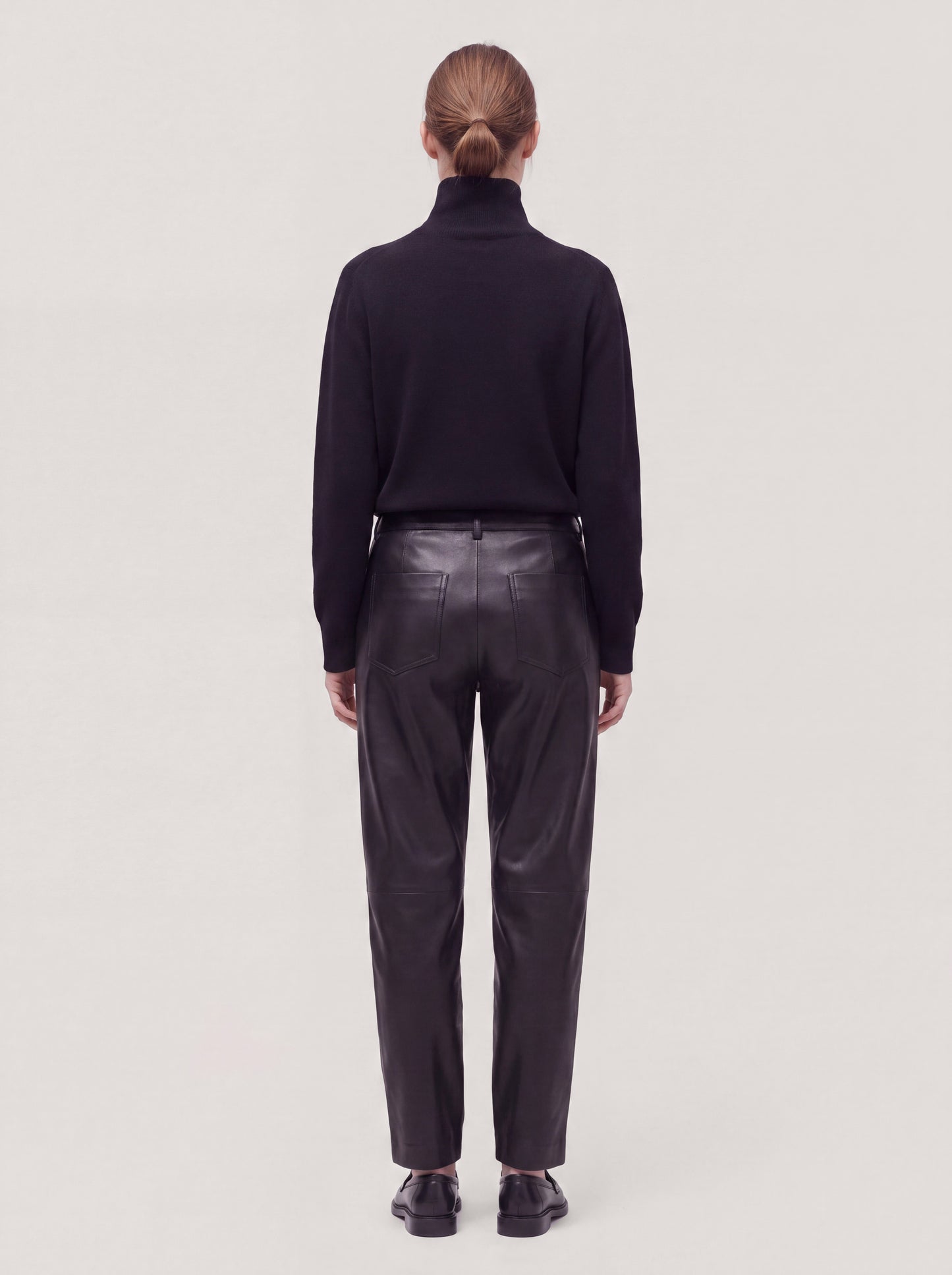 Long-sleeved saddle-shoulder mock-neck in Milano stitch black 260r10_fw26-7_096bla 75188686225734