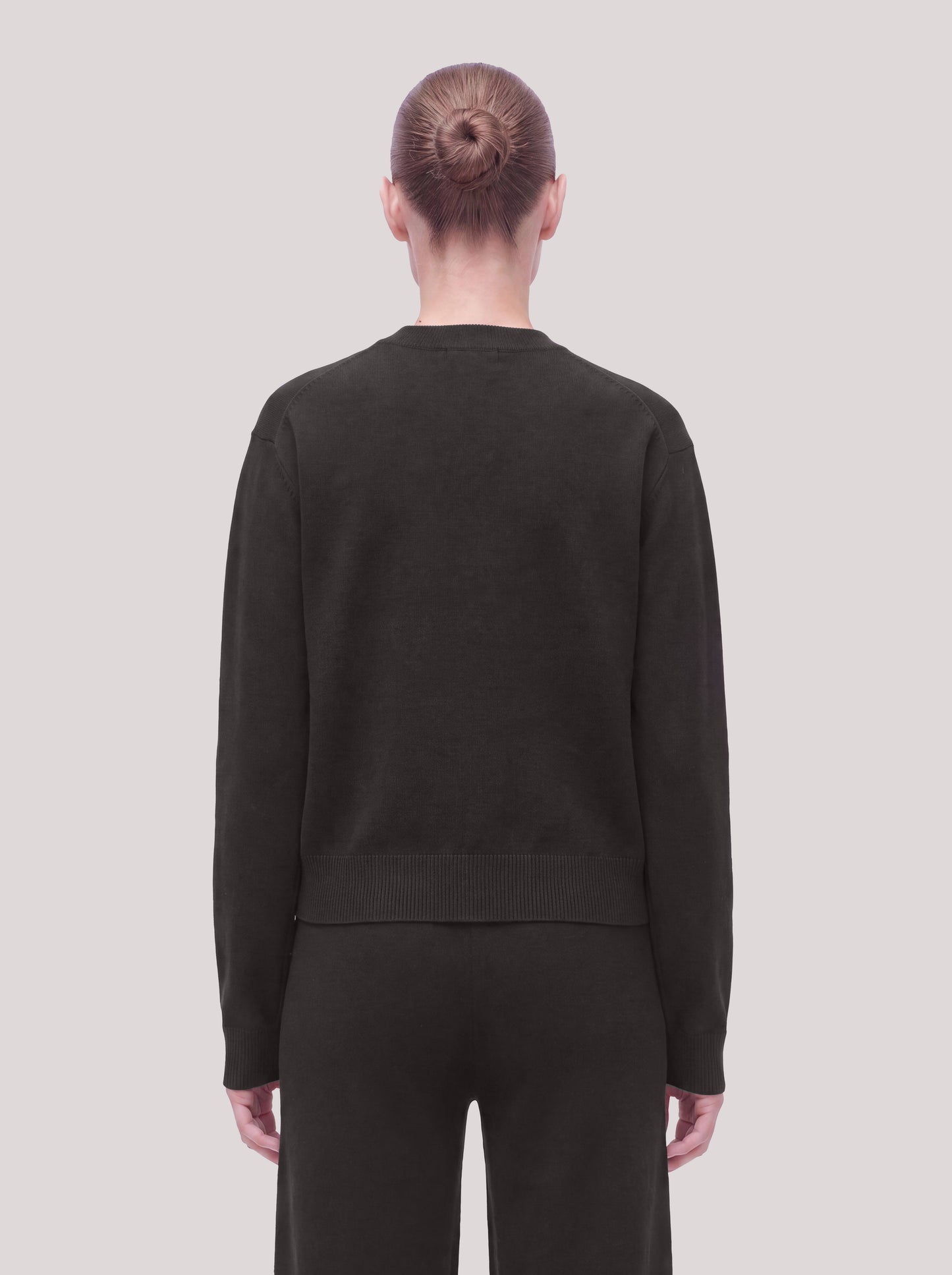 Cardigan girocollo in Punto Milano black 260r17_fw26-7_096bla 74751605113158