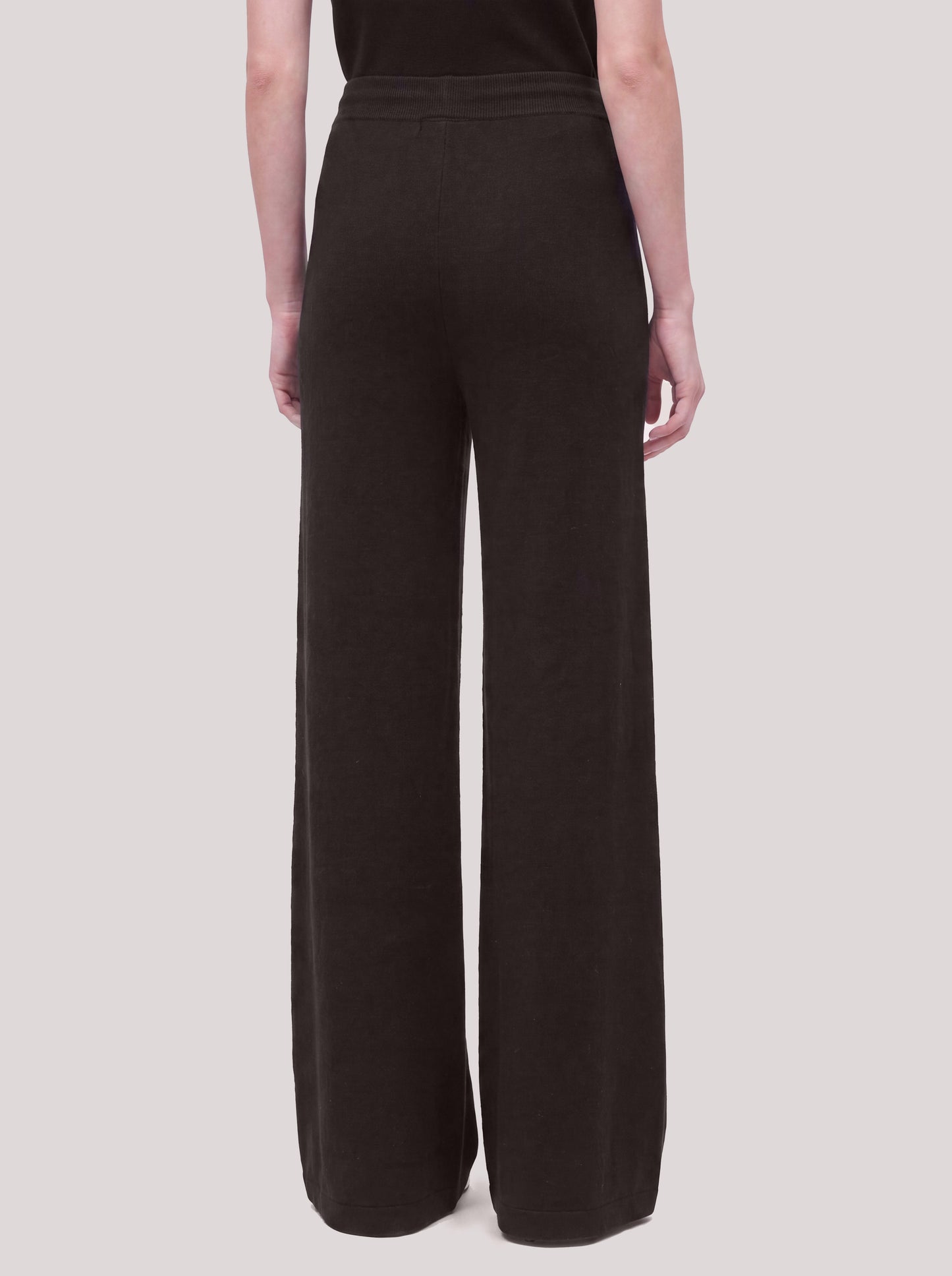 Wide-leg knit trousers with drawstring in Milano stitch black 260r20_fw26-7_096bla 74751644270918