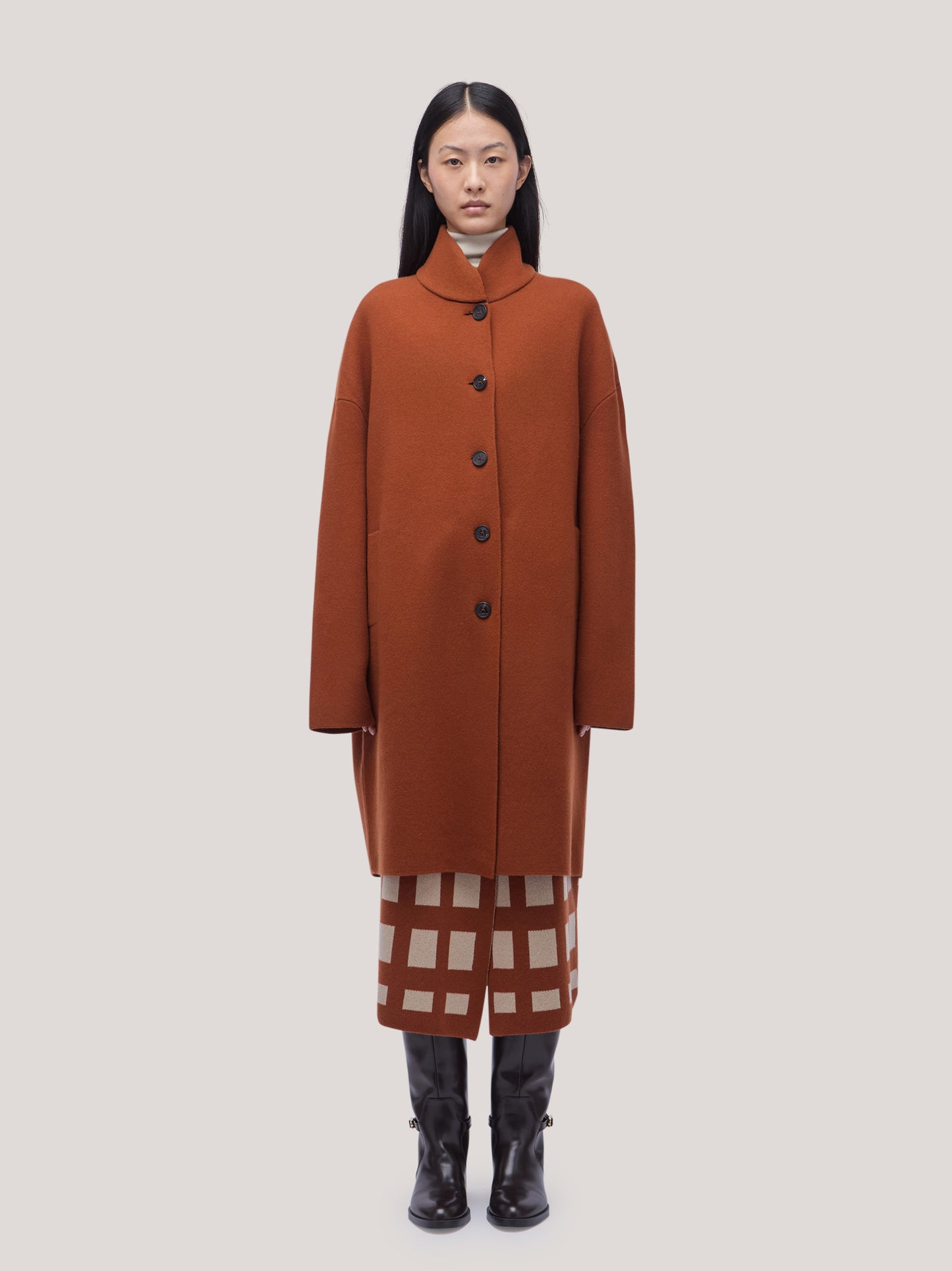 Cappotto in maglia in Punto Milano vulcano lk 260r28_fw26-7_104vul 74753388249414
