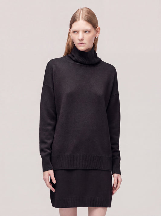 Maglia collo alto manica lunga, Essential Lana Cashmere black 260r82_n_fw26-7_096bla