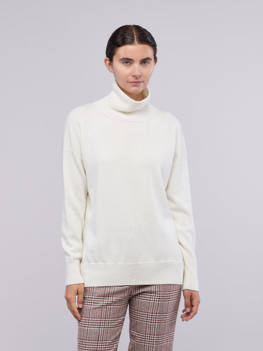 Maglia collo alto manica lunga, Essential Lana Cashmere white 260r82_n_fw26-7_690wh