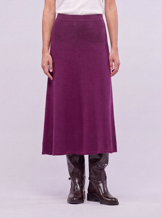 Essential wool and cashmere long skirt dark grape 260r86_n_fw26-7_489dgr