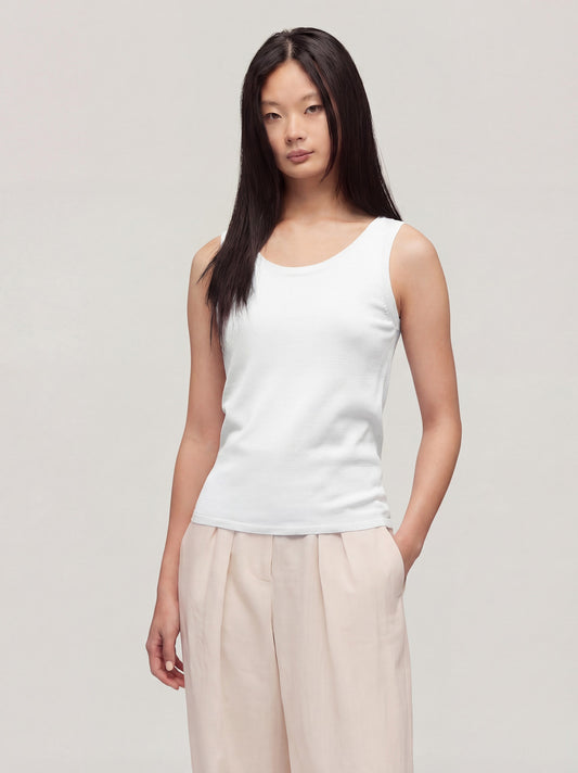 Maglia smanicata spalline fini 217 bianco 260u01_n_ss26tc_001bia