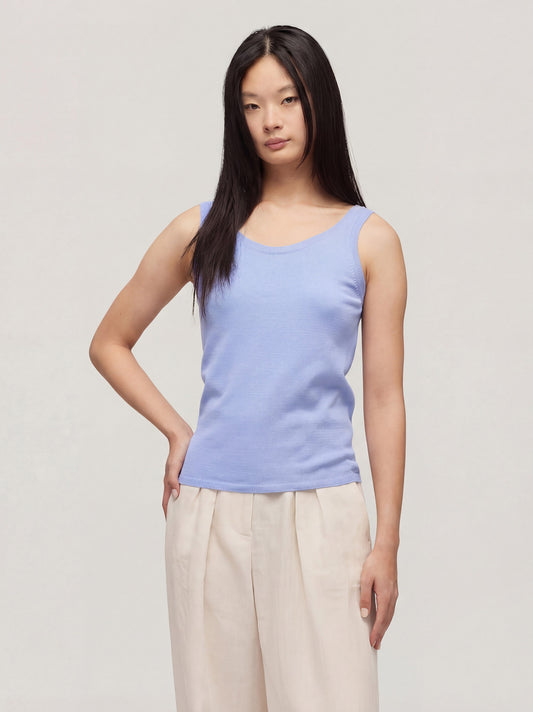 Maglia smanicata spalline fini j33 light blue 260u01_n_ss26tc_001lbl