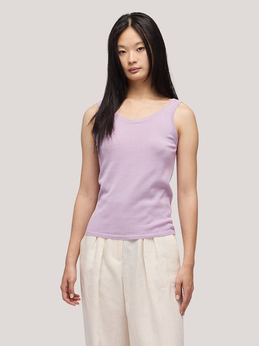 Maglia smanicata spalline fini 311 lilac 260u01_n_ss26tc_001lil
