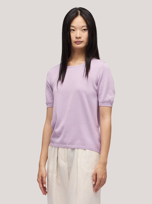 Maglia girocollo manica corta 311 lilac 260u05_n_ss26tc_001lil