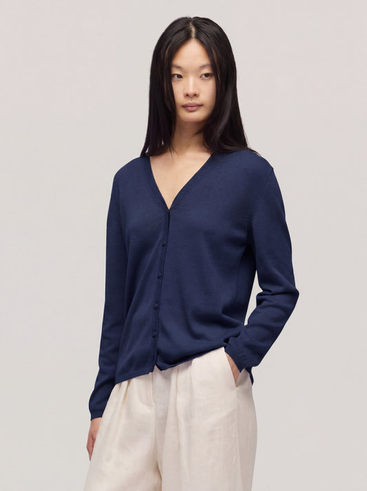 Maglia cardigan manica lunga blu 260u06_n_ss26tc_001blu