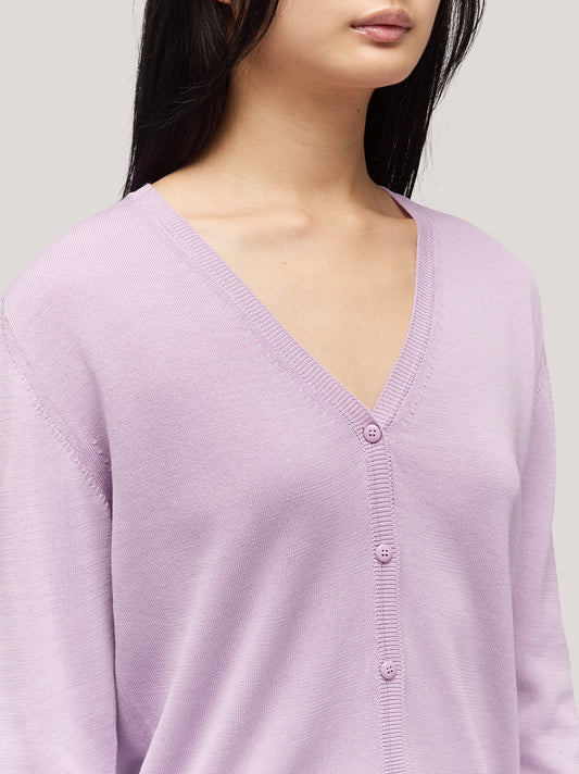 Maglia cardigan manica lunga - Maglia cardigan manica lunga alt - 002