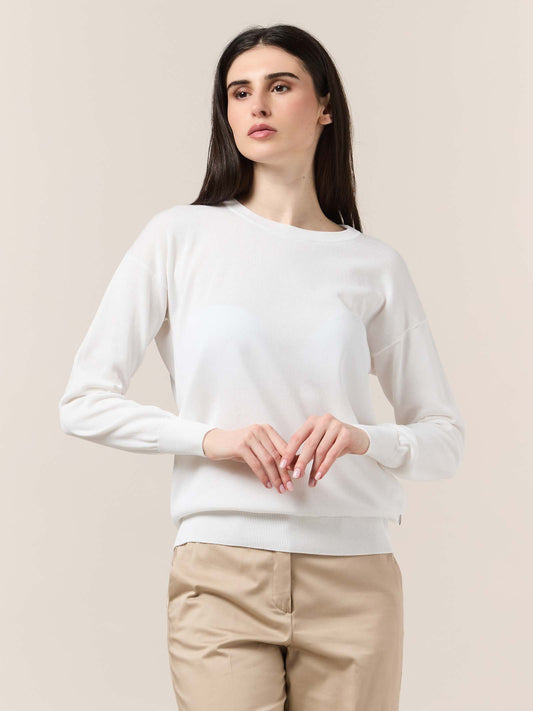 Maglia girocollo manica lunga 217 bianco 260u11_n_ss26tc_001bia