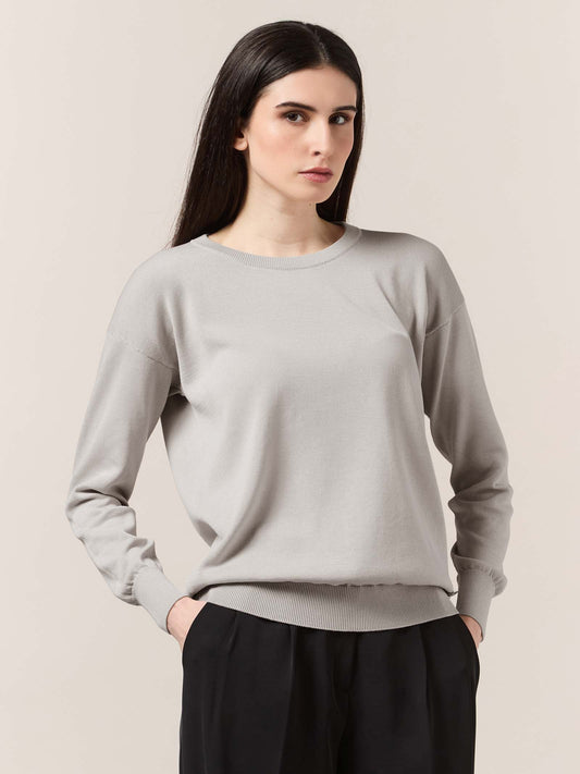 Maglia girocollo manica lunga d34 grey 260u11_n_ss26tc_001gry