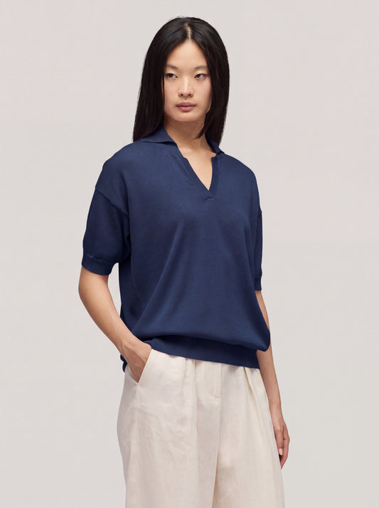 Maglia collo polo blu 260u13_n_ss26tc_001blu