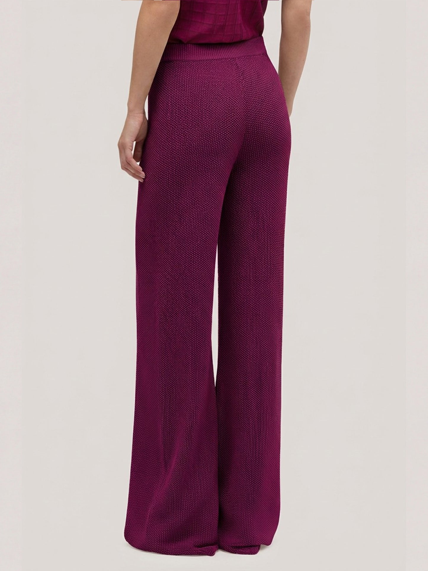 Cotton knit pants in rice stitch dark grape 260u58_ss262b_489dgr 71617683849542