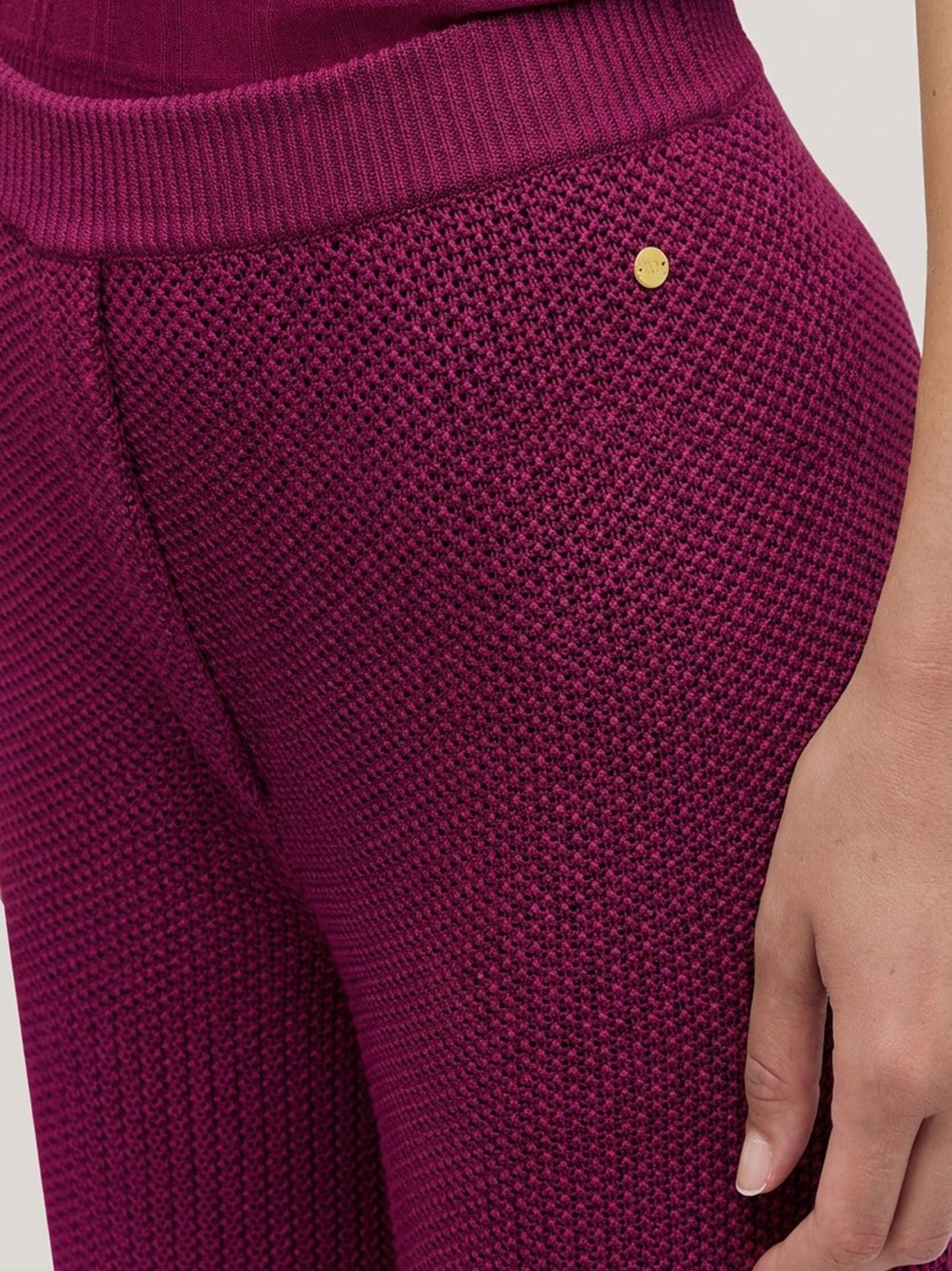 Cotton knit pants in rice stitch dark grape 260u58_ss262b_489dgr 71617683882310