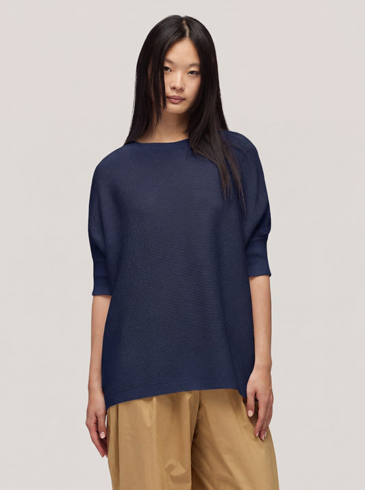 Maglia mantella lavorazione links blu 260u85_n_ss26tc_001blu
