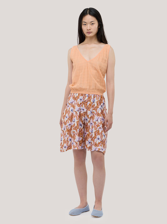 Maglia smanicata con scollo a V in quadrillage trasparente sour 260w01_ss262c_888sou