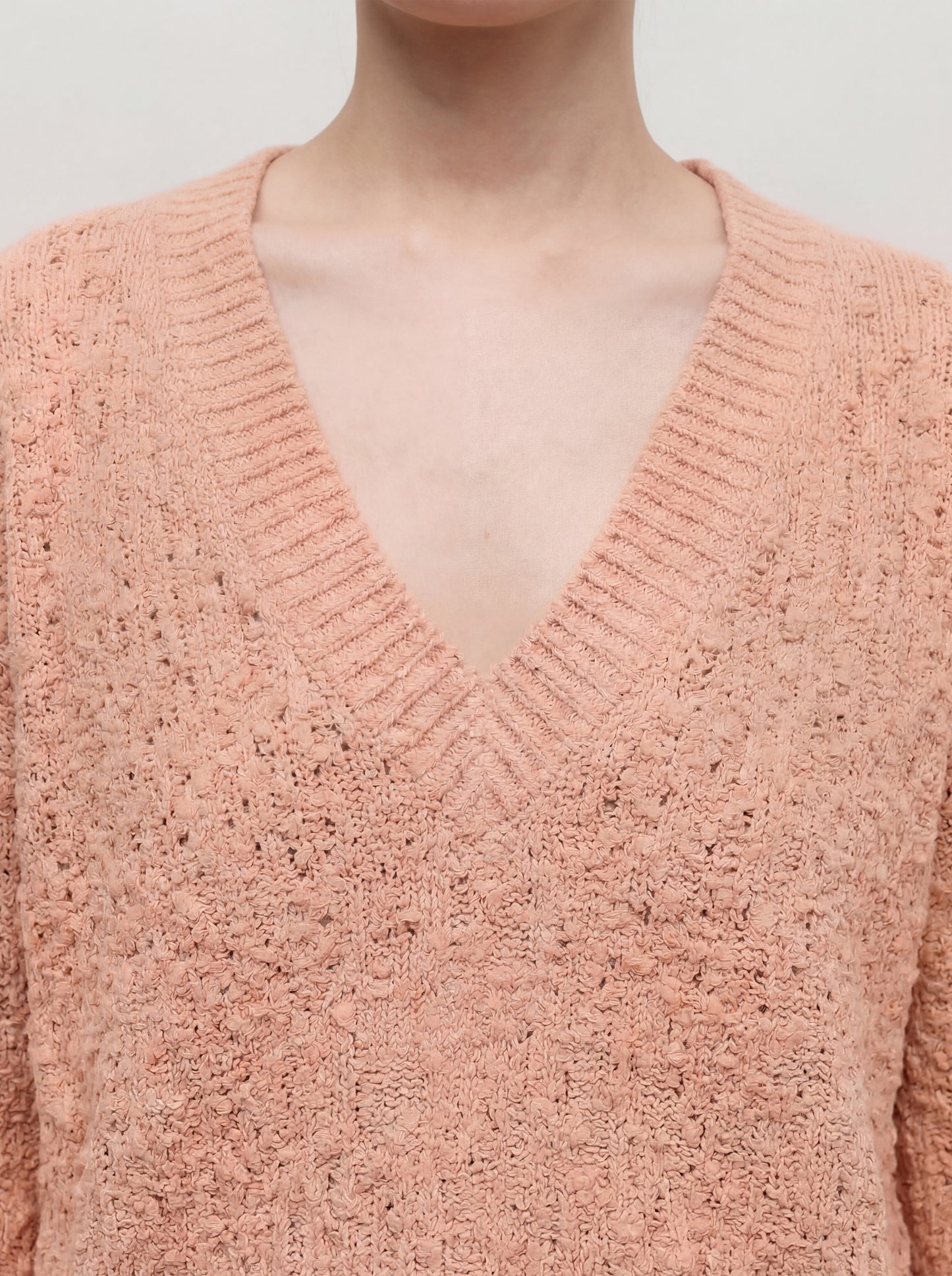 Maglia scollo V ampio in punto pizzo sour 260w20_ss262a_888sou 72835759079750