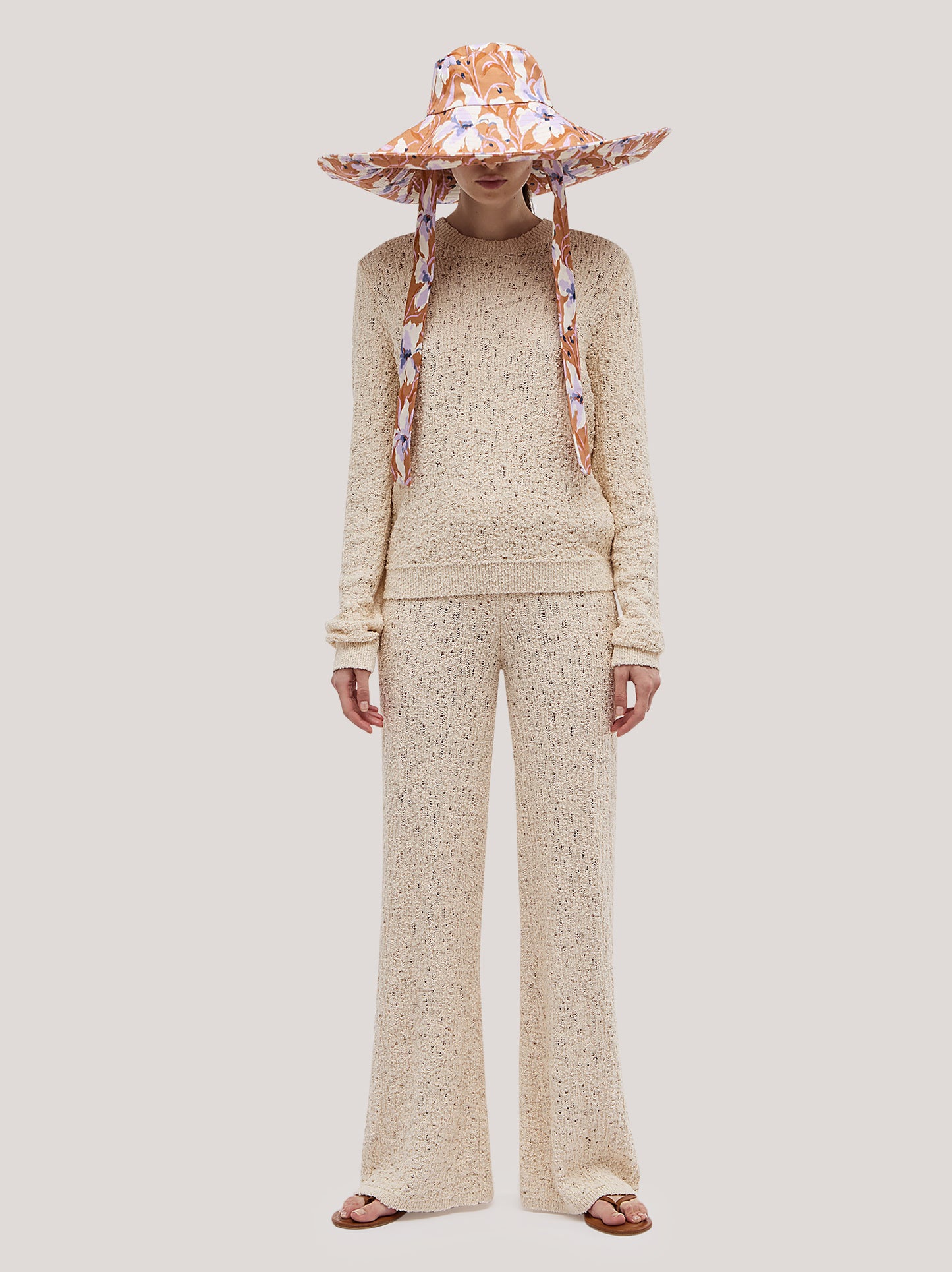 Wide-leg lace knit trousers cream 260w26_ss262a_486pan 72836010213702