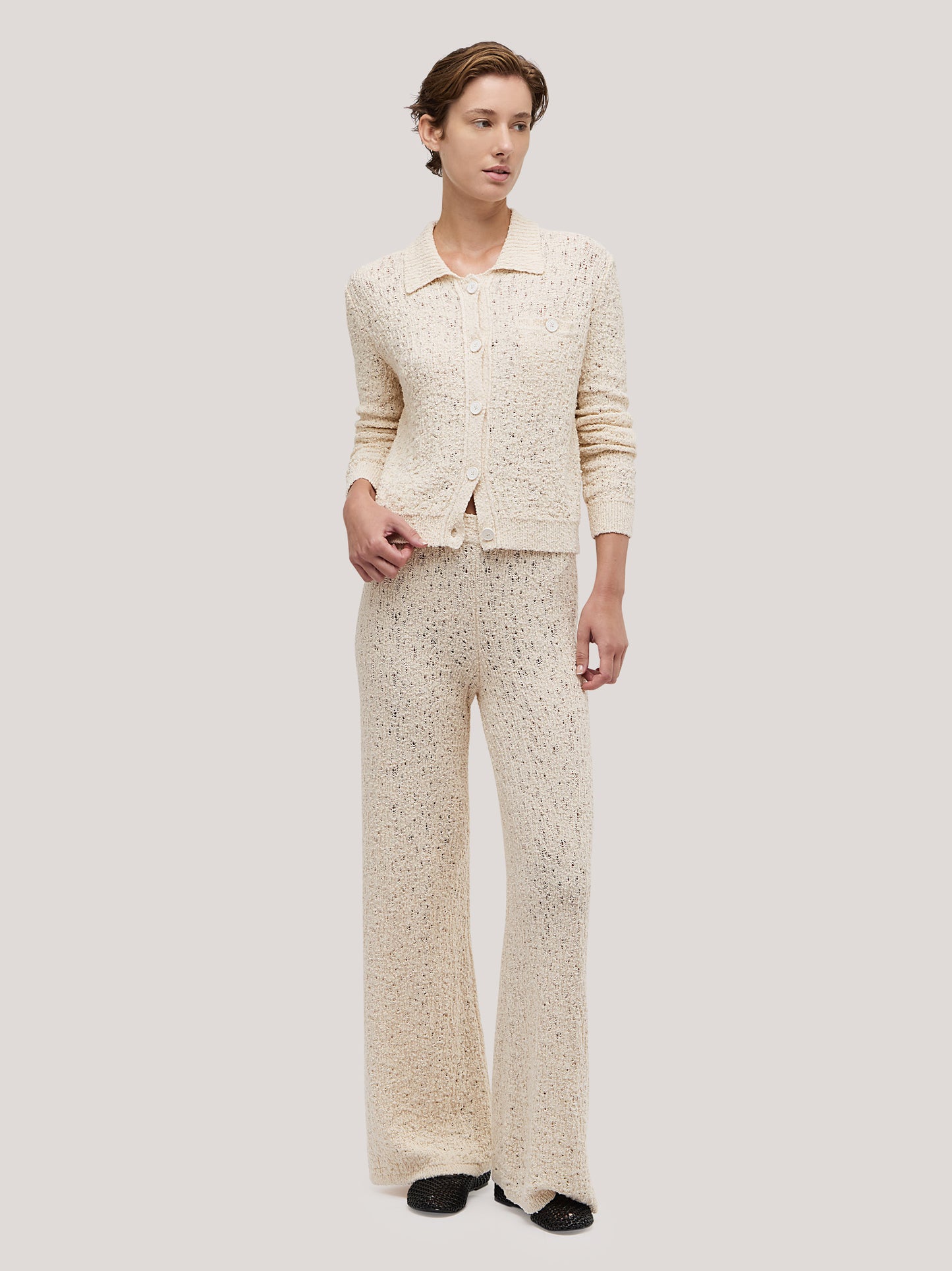 Maglia giacchina in punto pizzo panna 260w30_ss262a_486pan 72836136829254