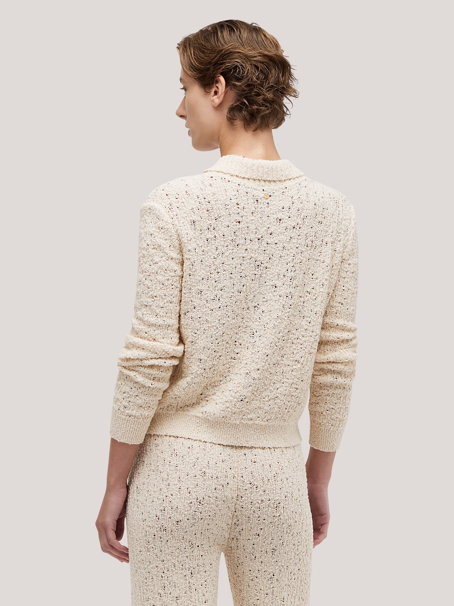 Maglia giacchina in punto pizzo panna 260w30_ss262a_486pan 72836136894790