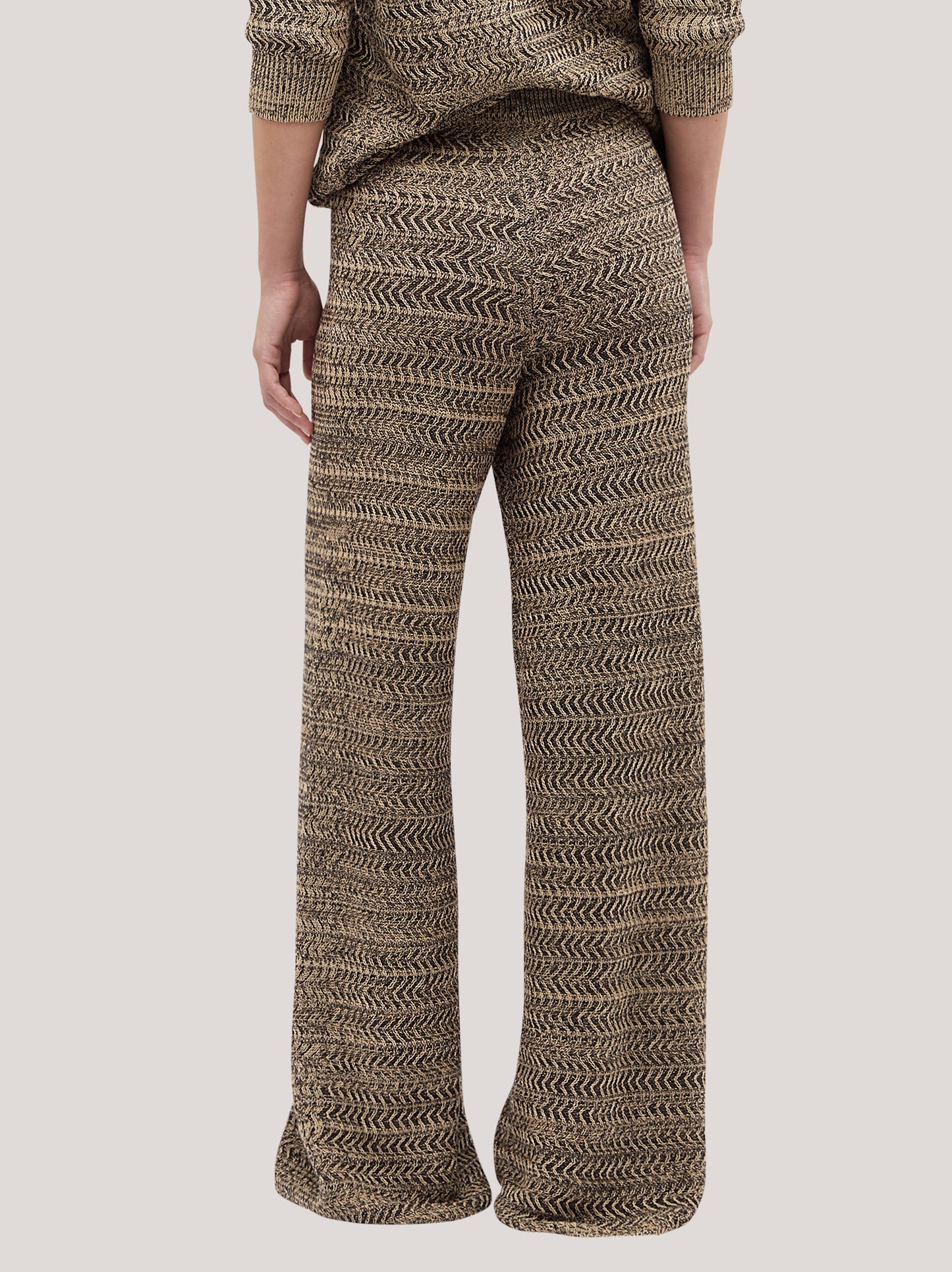 Wide-leg pants in melange chevron beige 260w64_ss26ch_291bei 71695541797190