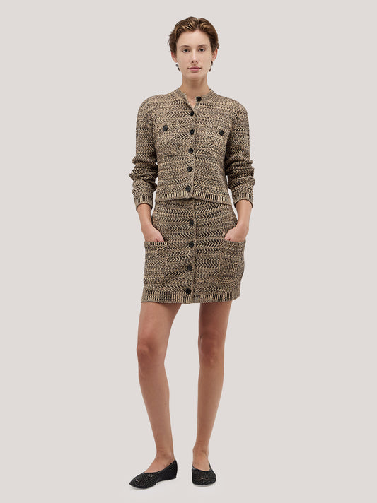 Cardigan con tasche, lavorazione chevron beige variante unica 260w71_ss26ch_291bei