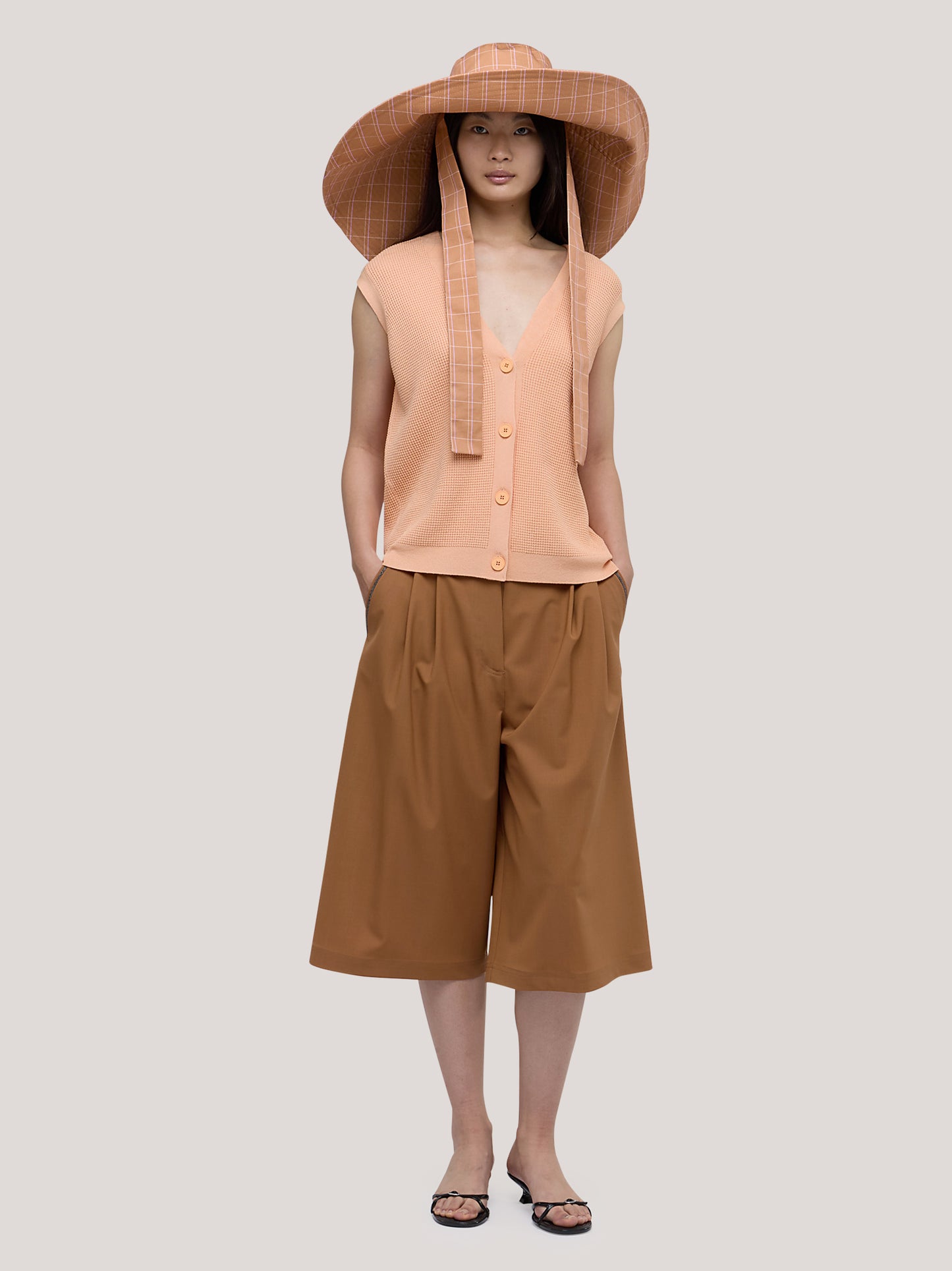 Maglia cardigan smanicato, punto rodier sour 260z40_ss264a_888sou 71770975240518