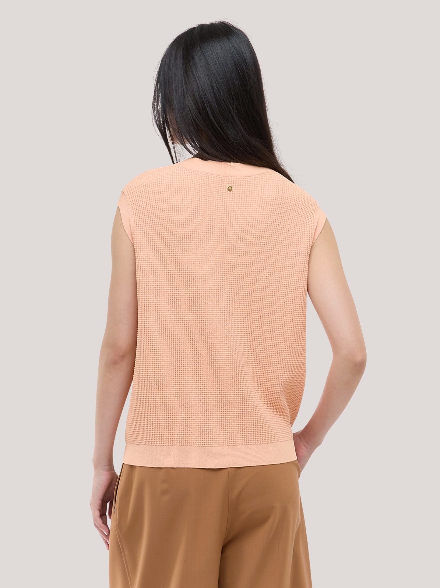 Maglia cardigan smanicato, punto rodier sour 260z40_ss264a_888sou 71770975306054
