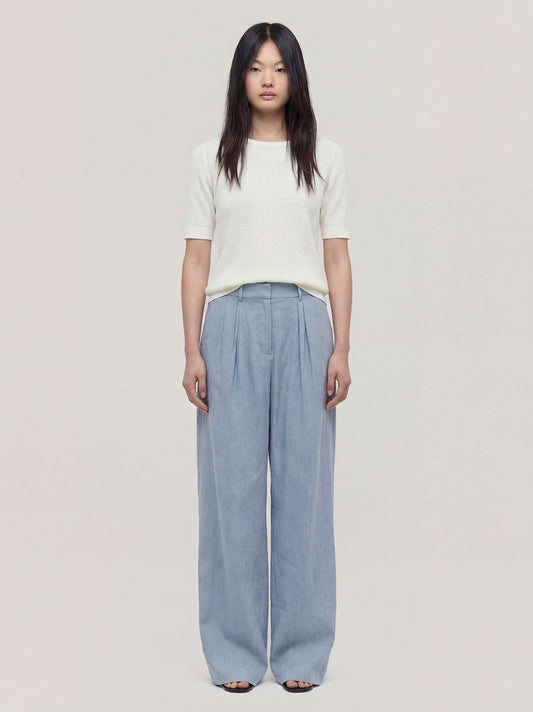 Maglia barchetta con manica corta, punto rodier bianco 260z41_ss264a_217bia