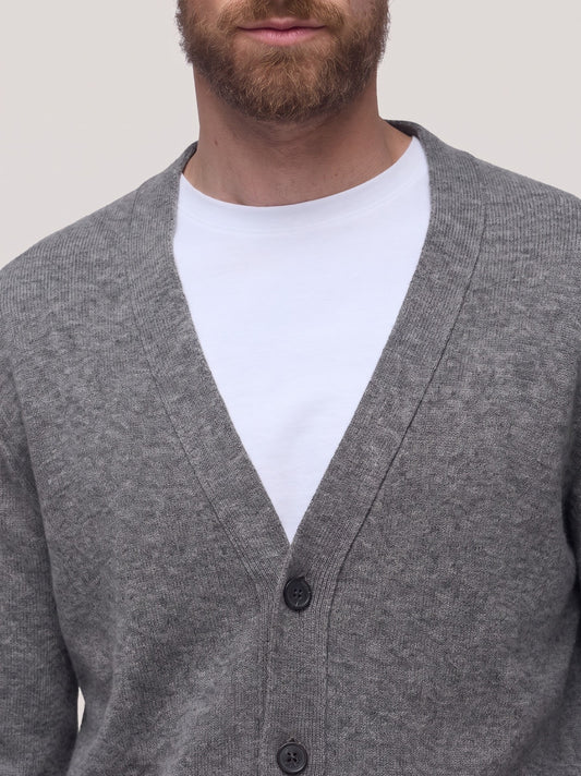 Maglia uomo cardigan punto Casale, lana cashmere - Maglia uomo cardigan punto Casale, lana cashmere alt - 002