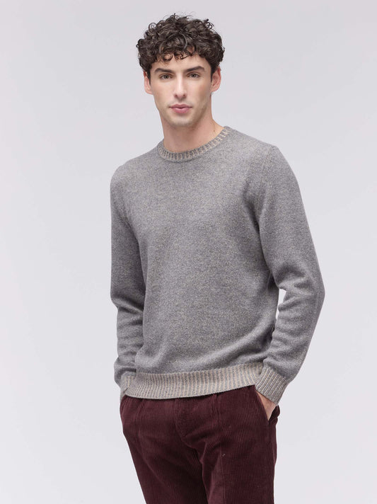 Men's vanisé long-sleeve crew neck sweater grey 26kr31_n_fw24-3_468gri