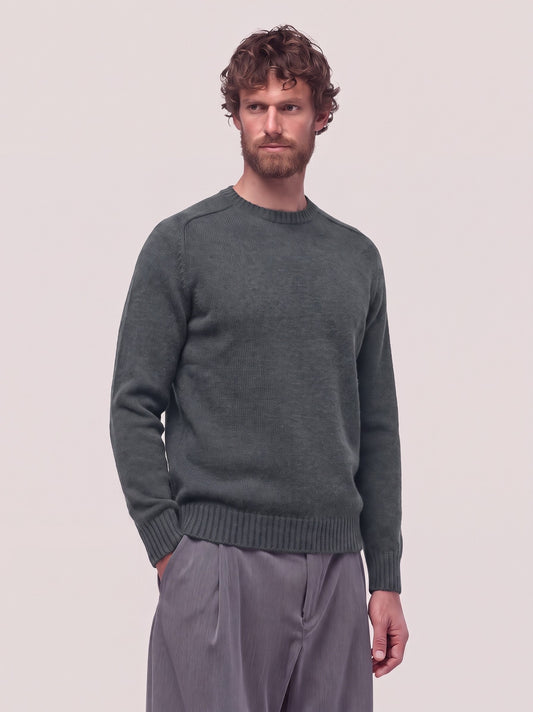 Maglia uomo paricollo tipo felpa green 26kr37_n_fw24-3_j75gre