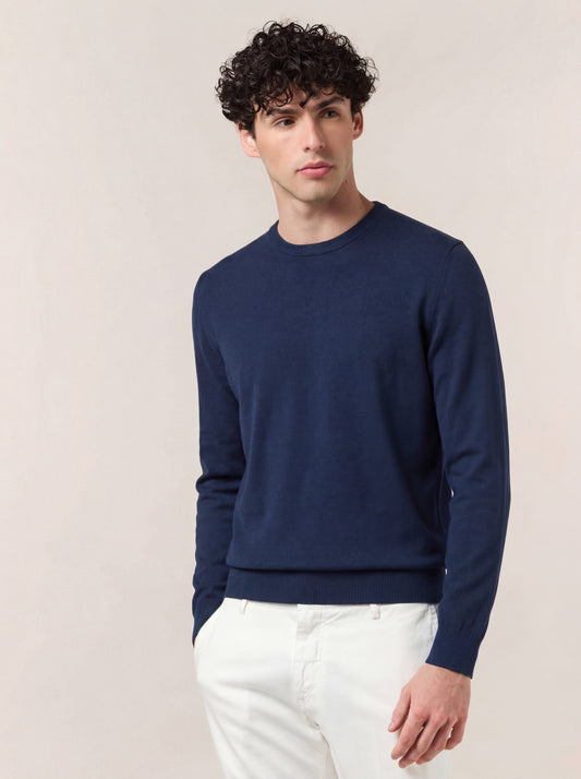 Maglia uomo girocollo manica lunga blu 26ku02_n_ss26tc_001blu