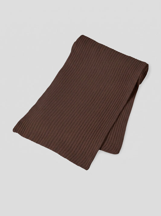 Sciarpa in puro cashmere a coste inglesi noce 26k322_n_fw26-3_492noc