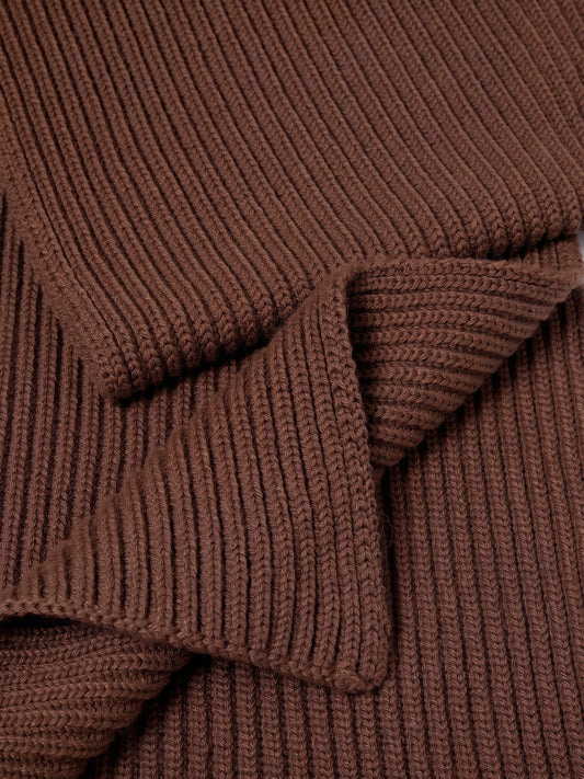Sciarpa in puro cashmere a coste inglesi - Sciarpa in puro cashmere a coste inglesi alt - 002