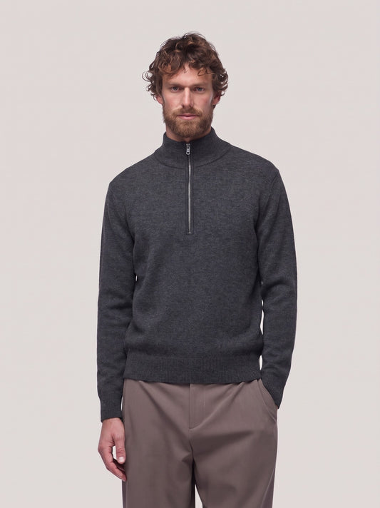 Men's casale stitch half-zip sweater coal 26kr24_n_fw26-7_070car