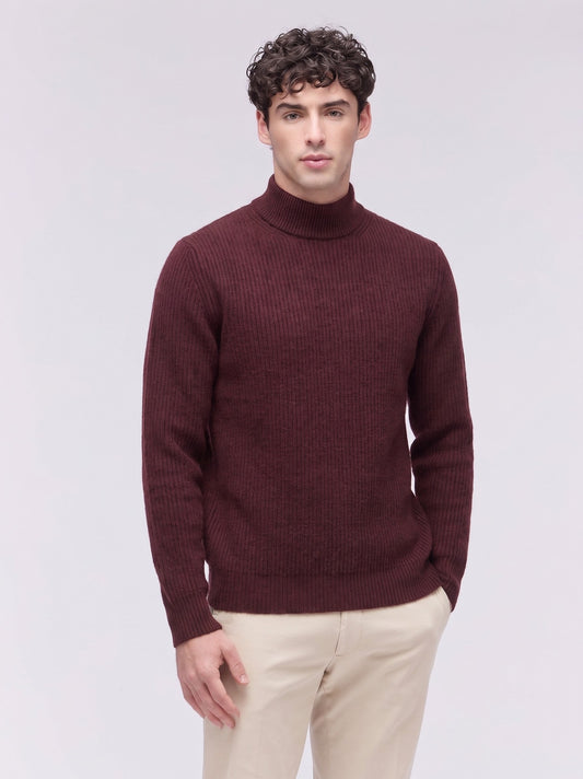 Men's english rib mock neck sweater wine 26kr36_n_fw24-3_098bar