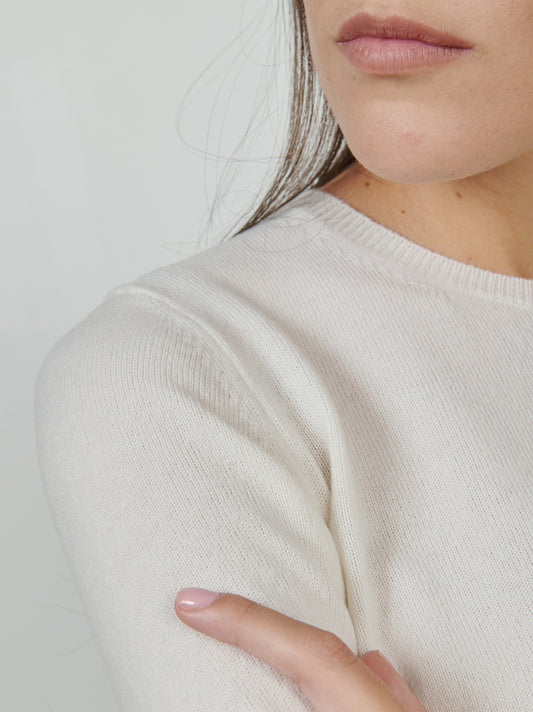 Maglia girocollo in cashmere - Maglia girocollo in cashmere alt - 002