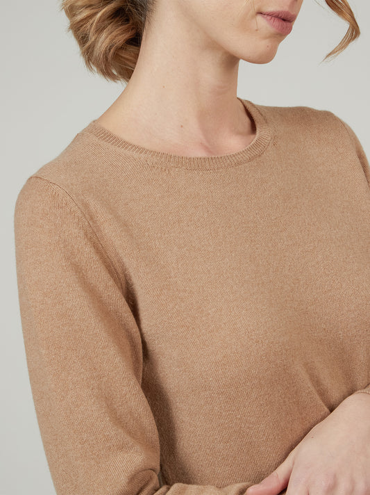 Maglia girocollo in cashmere - Maglia girocollo in cashmere alt - 002