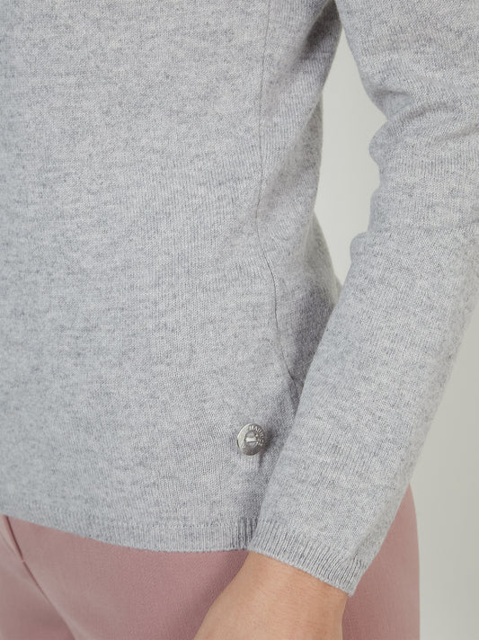 Maglia girocollo in cashmere - Maglia girocollo in cashmere alt - 002