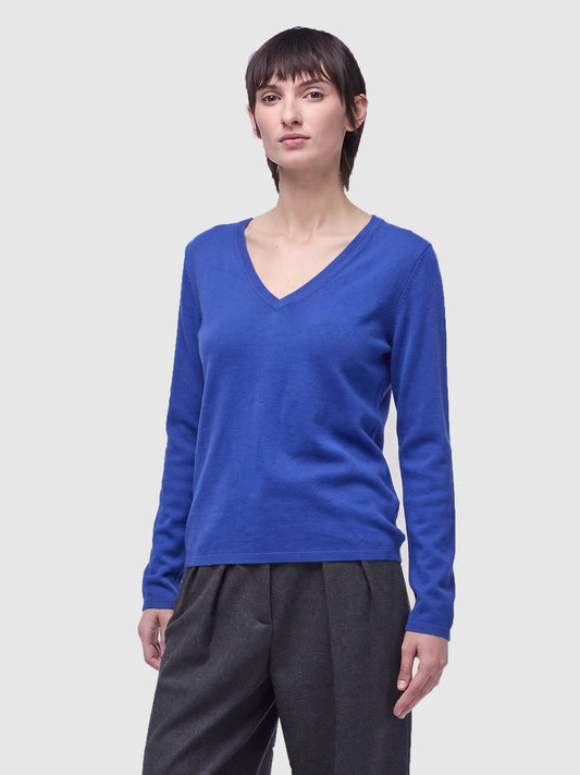 Maglia scollo v in cashmere blu marmara 550782_rcapi_j09mar