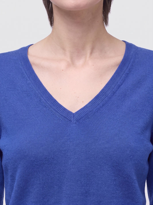 Maglia scollo v in cashmere - Maglia scollo v in cashmere alt - 002