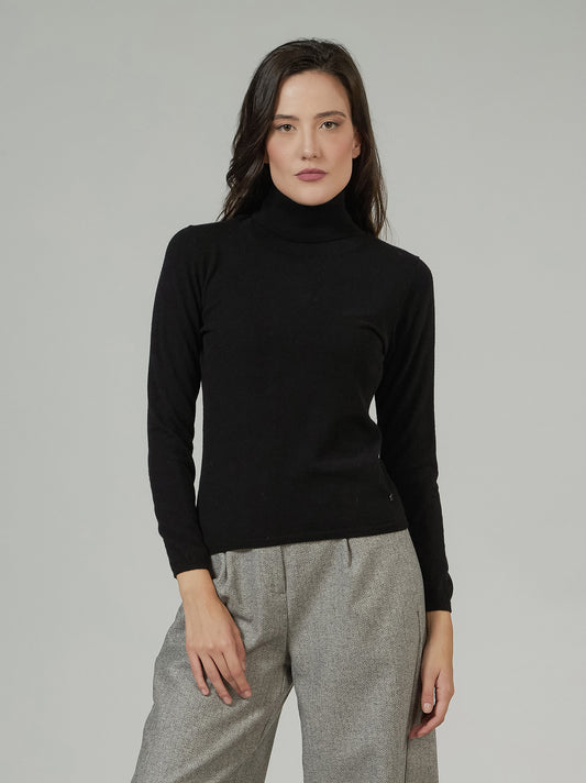 Maglia collo alto in cashmere nero 550785_rcapi_096096