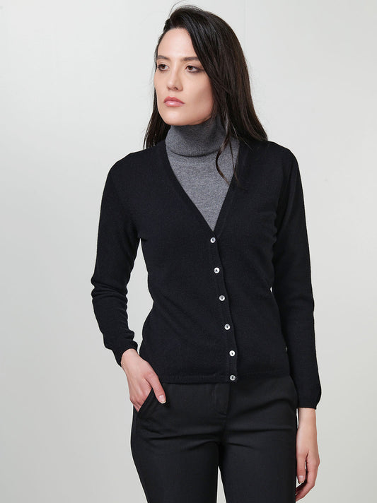 Cardigan in cashmere nero 550786_rcapi_096096